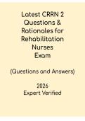 CRRN 2026 Exam Questions & Rationales PDF &vert; Rehab Nursing Practice