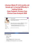 Pediatric Primary Care Clinical Case Analysis &ndash; i-Human Week 7&comma; NRNP 6541 &lpar;2026&rpar; &ndash; Developmental Delay and Suspected Autism Spectrum Disorder Case Study