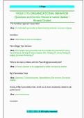 WGU C715 ORGANIZATIONAL BEHAVIOR Questions and Correct Answers&sol; Latest Update &sol;  Already Graded