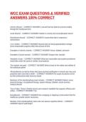 WCC EXAM QUESTIONS & VERIFIED ANSWERS 100&percnt; CORRECT