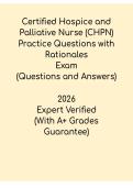 CHPN 2026 Practice Questions PDF &vert; Hospice & Palliative Nursing Rationales