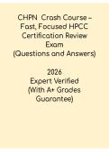 CHPN 2026 Crash Course PDF &vert; Fast Hospice & Palliative Care Review
