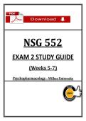 NSG 552 Exam 2 Study Guide &lpar;2026&sol;2027&rpar; &lpar;PDF&rpar; &vert; Psychopharmacology &vert; Wilkes University