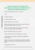 American Red Cross BLS 2026  Questions and Answers &lpar;100&percnt; Correct  Answers&rpar; Already Graded A&plus;