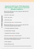 American Red Cross 2026 Questions  and Answers &lpar;100&percnt; Correct Answers&rpar;  Already Graded A&plus;