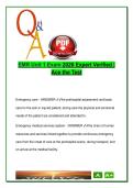 EMR 105 &vert; Unit 1 Exam &vert; 2026 Verified Q&A &vert; EMS Systems&comma; Legal Terms&comma; PPE&comma; Consent&comma; Stress&comma; Infection Control