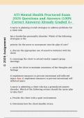 ATI Mental Health Proctored Exam  2026 Questions and Answers &lpar;100&percnt;  Correct Answers&rpar; Already Graded A&plus; 