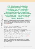 ATI - Safe Dosage&comma; Medication  Administration Test - Dosage  Calculation and Safe Medication  Administration 3&period;0&comma; ATI&colon; Oral  Medications Test&comma; Injectable Meds&comma;  Dosages by Weight&comma; ATI Parenteral &lpar;IV&rpar;  Medications Test 2026 Questions and  Answers &lpar;100&percnt; Cor