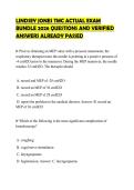 LINDSEY JONES TMC ACTUAL EXAM BUNDLE 2026 QUESTIONS AND VERIFIED ANSWERS ALREADY PASSED