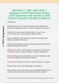 BIOLOGY 2 &sol; BIO 1300 UNIT 4  &lpar;chapters 54-60&rpar; Final Exam Review  2026 Questions and Answers &lpar;100&percnt;  Correct Answers&rpar; Already Graded A&plus;