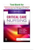 Test Bank Complete&lowbar; Critical Care Nursing&colon; Diagnosis And Management 10th Edition&comma; &lpar;2025&rpar; By Linda D&period; Urden & 3 More&comma; All Chapter 1-39&vert; 9 Units&vert; latest Edition&vert; Verified With Detailed Answers&vert; Grade A&plus;