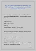 NUR 105 WEEK 8 Final Exam Preparation Newest 2026 2027 With Complete 250 Questions And Correct Detailed  Answers&vert; Brand New Version&excl; 