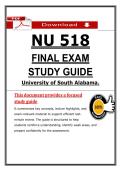 NU 518 Final Exam Study Guide &lpar;2026&sol;2027&rpar; &lpar;PDF&rpar; &vert; Nursing Theory &vert; University of South Alabama