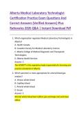 Alberta Medical Laboratory Technologist  Certification Practice Exam Questions And  Correct Answers &lpar;Verified Answers&rpar; Plus  Rationales 2026 Q&A &vert; Instant Download Pdf 