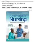 Test Bank for Fundamentals of Nursing&colon; The Art and Science of Person-Centered Care by Carol R&period; Taylor &vert; 2026 Verified Questions & Detailed Answers