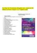 Prioritization&comma; Delegation&comma; and Assignment 4th Edition &ndash; Test Bank with Practice Exercises for the NCLEX Examination