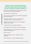 Human Growth and Development  2026 Questions and Answers &lpar;100&percnt;  Correct Answers&rpar; Already Graded A&plus; 