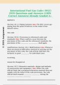 International Fuel Gas Code &lpar; IFGC&rpar;  2026 Questions and Answers &lpar;100&percnt;  Correct Answers&rpar; Already Graded A&plus; 