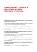 IAHSS ADVANCED TRAINING FOR HEALTHCARE SECURITY PERSONNEL 4TH EDITION