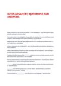IAHSS ADVANCED QUESTIONS AND ANSWERS