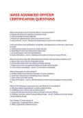 IAHSS ADVANCED OFFICER CERTIFICATION QUESTIONS