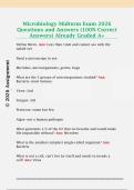 Microbiology Midterm Exam 2026  Questions and Answers &lpar;100&percnt; Correct  Answers&rpar; Already Graded A&plus;