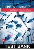 test bank for business and society stakeholders ethics public policy 15th edition lawrence