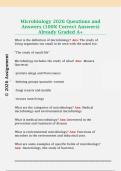 Microbiology 2026 Questions and  Answers &lpar;100&percnt; Correct Answers&rpar;  Already Graded A&plus; 