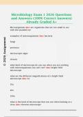 Microbiology Exam 1 2026 Questions  and Answers &lpar;100&percnt; Correct Answers&rpar;  Already Graded A&plus;