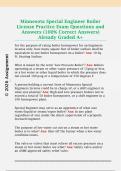 Minnesota Special Engineer Boiler  License Practice Exam Questions and  Answers &lpar;100&percnt; Correct Answers&rpar;  Already Graded A&plus; 
