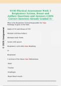 N190 Physical Assessment Week 3  Respiratory System&comma; Breast and  Axillary Questions and Answers &lpar;100&percnt;  Correct Answers&rpar; Already Graded A&plus; 