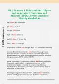 NR 324-exam 1 fluid and electrolytes  and respiratory Questions and  Answers &lpar;100&percnt; Correct Answers&rpar;  Already Graded A&plus; 