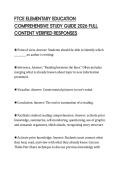 FTCE ELEMENTARY EDUCATION COMPREHENSIVE STUDY GUIDE 2026 FULL CONTENT VERIFIED RESPONSES