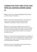 LOUISIANA POST STUDY GUIDE ACTUAL EXAM PAPER 2026 QUESTIONS ANSWERS GRADED A&plus;