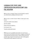LOUISIANA POST STUDY GUIDE CERTIFICATION EVALUATION SCRIPT 2026 FULL SOLUTION