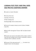 LOUISIANA POST STUDY GUIDE FINAL PAPER 2026 PRACTICE QUESTIONS ANSWERS