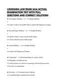 LOUISIANA LAW EXAM 2026 ACTUAL EXAMINATION TEST WITH FULL QUESTIONS AND CORRECT SOLUTIONS