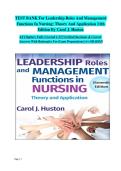 Test Bank For Leadership Roles and Management Functions in Nursing Theory and Application 11th Edition By Carol Jorgensen Huston &vert; 9781975193065 &vert; Chapter 1-25 &vert; All Chapters with Answers and Rationales