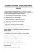 ATI Nursing Care of Children Proctored Problem set study Exam Questions and complete solution Guaranteed Success 2025&sol;2026