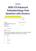 MSN 570 Advanced Pathophysiology &ndash; Final Exam Questions and Answers &lpar;2023&ndash;2024&rpar; &vert; Complete Exam Material