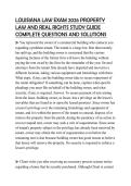 LOUISIANA LAW EXAM 2026 PROPERTY LAW AND REAL RIGHTS STUDY GUIDE COMPLETE QUESTIONS AND SOLUTIONS