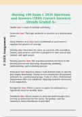 Nursing 100 Exam 1 2026 Questions  and Answers &lpar;100&percnt; Correct Answers&rpar;  Already Graded A&plus;