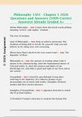 Philosophy 1301 - Chapter 1 2026  Questions and Answers &lpar;100&percnt; Correct  Answers&rpar; Already Graded A&plus; 