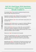 Poli 201 Final Exam 2026 Questions  and Answers &lpar;100&percnt; Correct Answers&rpar;  Already Graded A&plus;