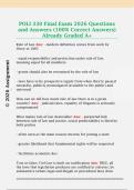 POLI 330 Final Exam 2026 Questions  and Answers &lpar;100&percnt; Correct Answers&rpar;  Already Graded A&plus;