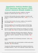 Quantitative Analysis Module Quiz  2026 Questions and Answers &lpar;100&percnt;  Correct Answers&rpar; Already Graded A&plus;