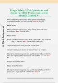 Range Safety 2026 Questions and  Answers &lpar;100&percnt; Correct Answers&rpar;  Already Graded A&plus; 