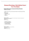 Test Bank for Human Physiology 16th Edition &lpar;LATEST&rpar; by Stuart Fox and Krista Rompolski&vert; All Chapters &lpar;1-20&rpar; &vert;Expert Verified Answers &vert;Grade A&plus;