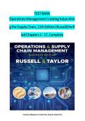 Operations management creating value along the supply chain 9th edition