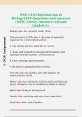 WGU C190 Introduction to  Biology2026 Questions and Answers  &lpar;100&percnt; Correct Answers&rpar; Already  Graded A&plus; 